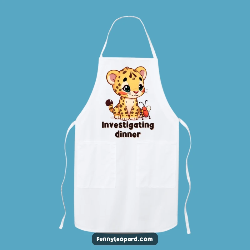 Funny Curious Leopard Cub Apron: Cook with Curiosity!