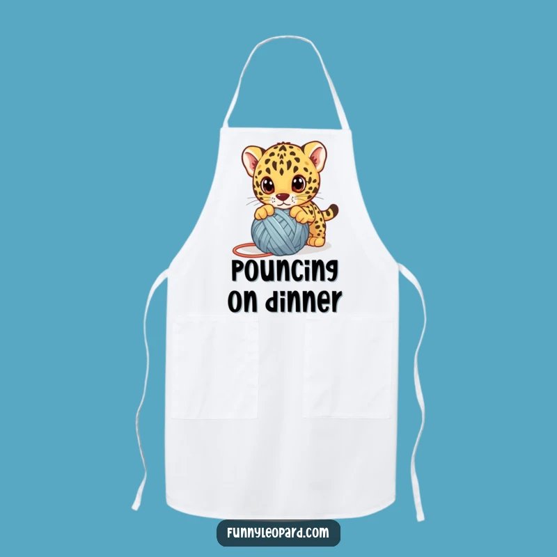 Funny Leopard Cub Yarn Apron - Chef's Adorable Animal Accessory