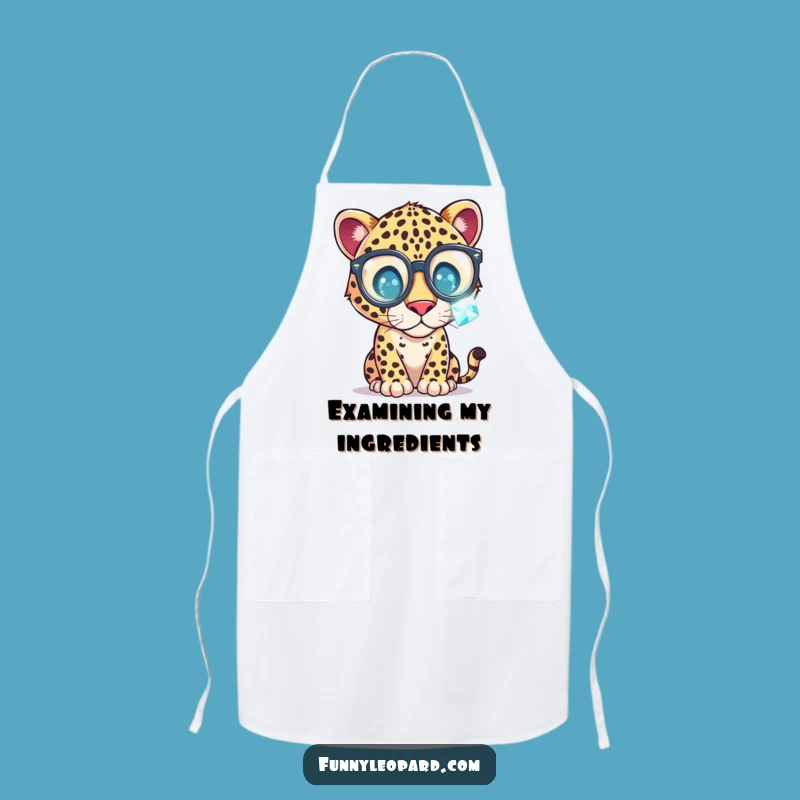Funny Leopard Glasses Apron - Whimsical Chef & Gift!