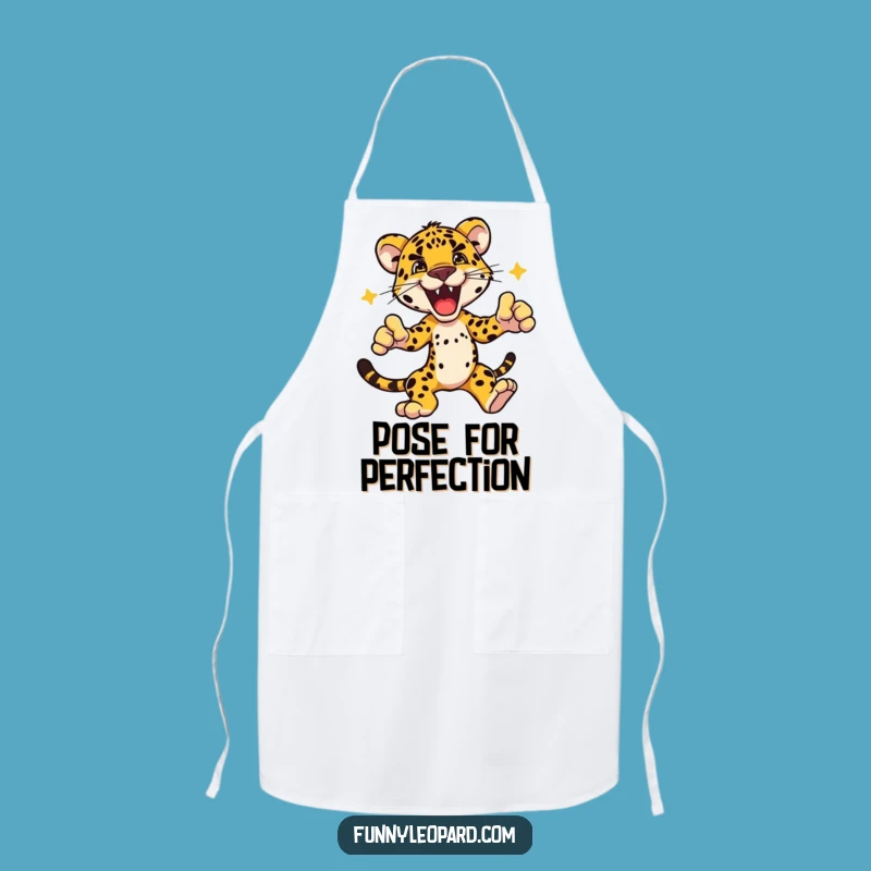 Funny Dynamic Leopard Pose Apron: Cook with Excitement