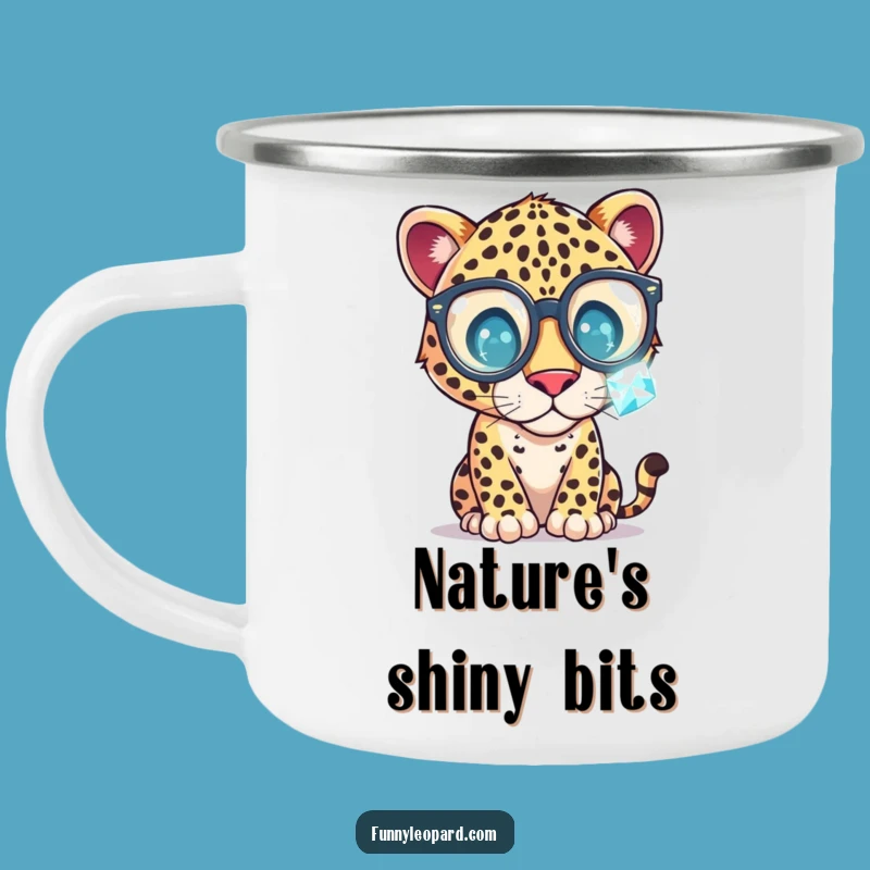 Funny Leopard Glasses Camping Mug - Curious Explorer Gift!