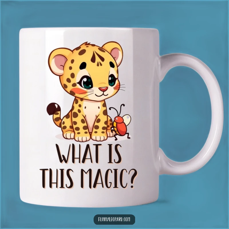 Funny Curious Leopard Cub Mug: Bug Watching Fun Gift!