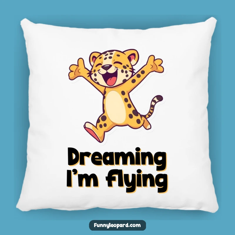 Funny Leopard Leap Pillow: Comfy & Inspiring Decor!
