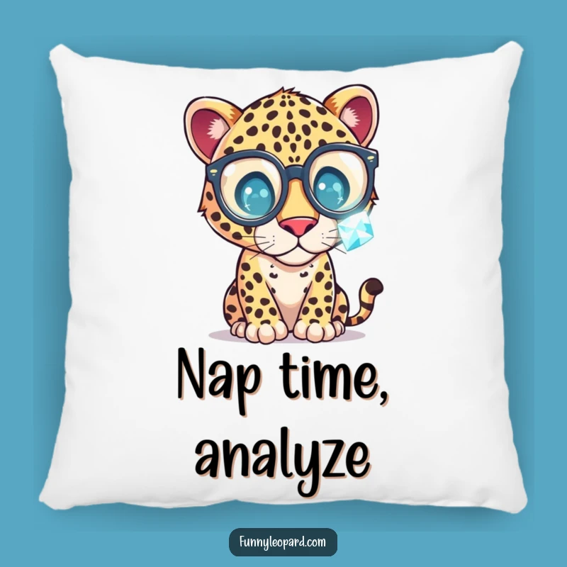 Funny Leopard Glasses Pillow - Cozy Curiosity & Whimsical Gift!