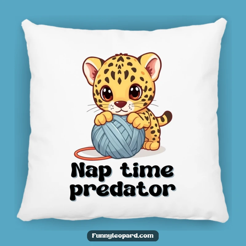 Funny Leopard Cub Yarn Pillow - Comfy & Cute Kitten Accent