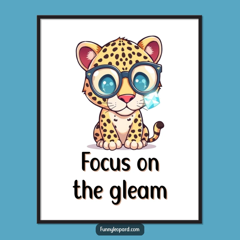 Funny Leopard Glasses Digital Art - Whimsical & Curious Gift!