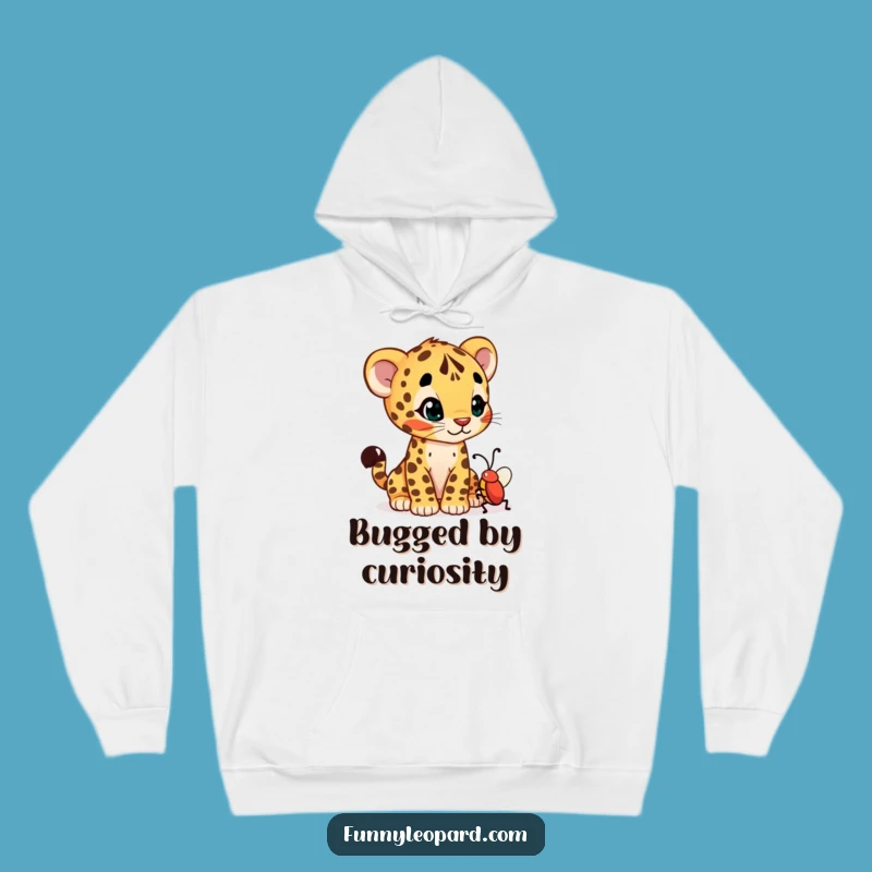 Funny Curious Leopard Cub Hoodie: Cozy Intrigue!