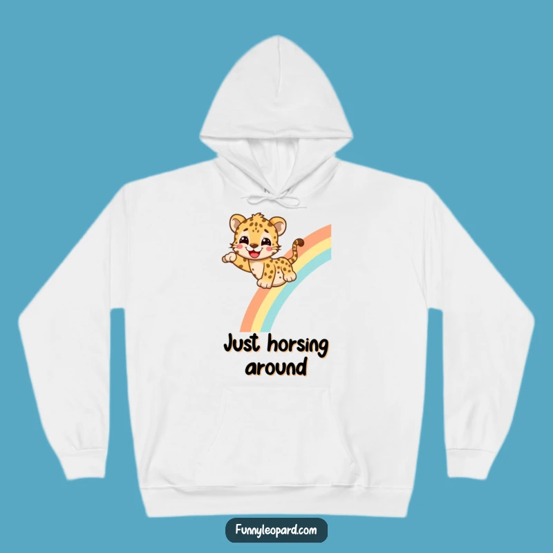 Funny Leopard Rainbow Hoodie - Cozy & Cheerful Gift for All Ages!