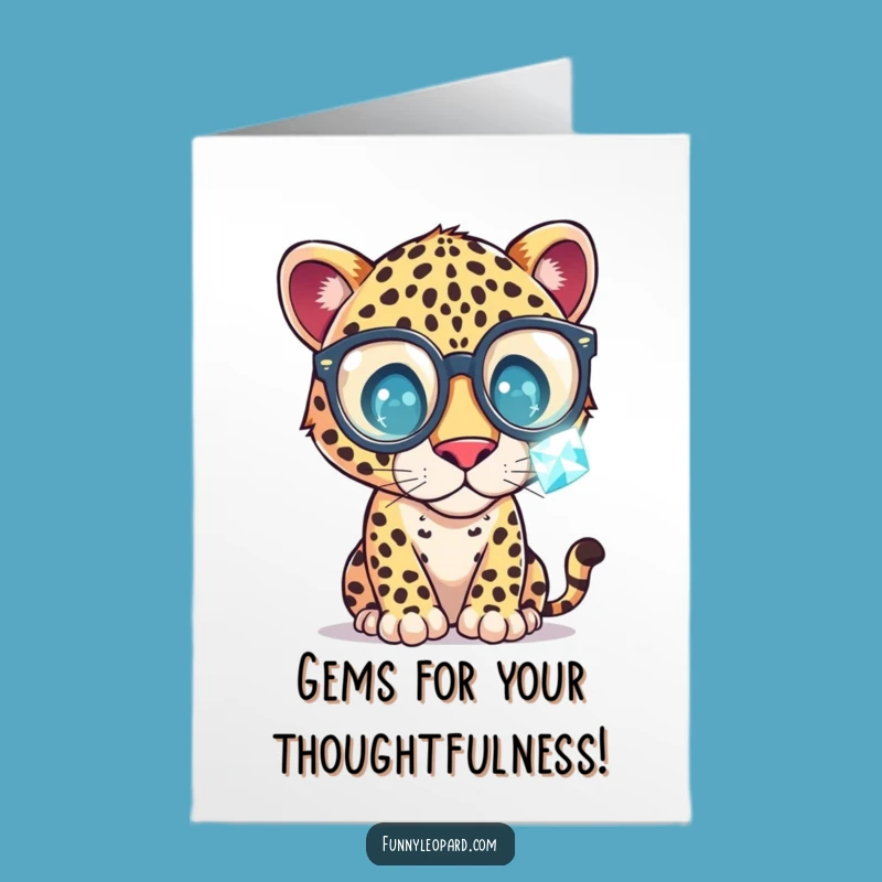 Free Printable Thank You Card: Leopard Gemstone Appreciation Funny Downloadable Gift