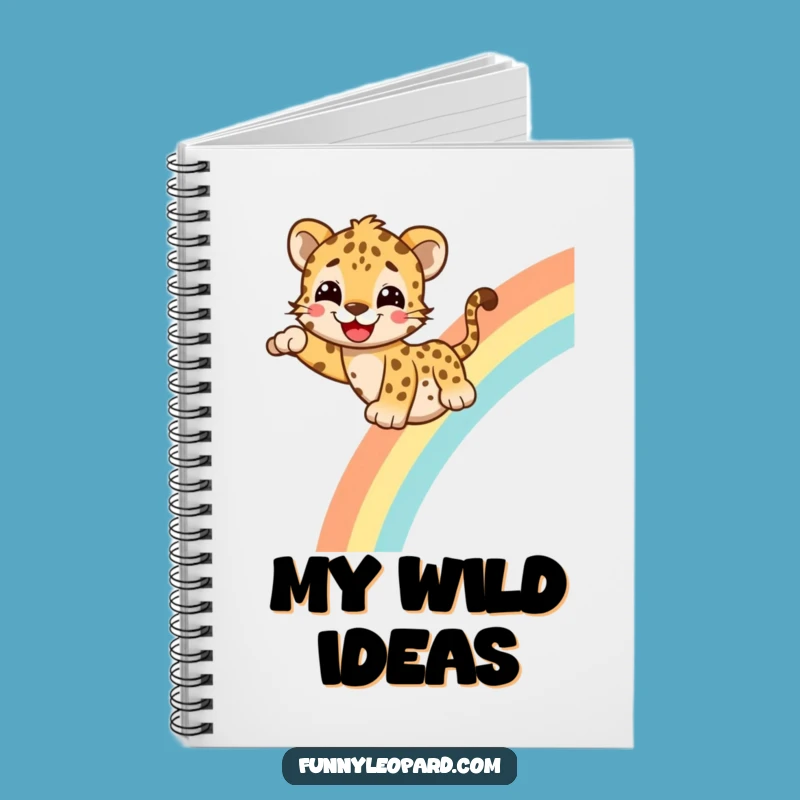 Funny Leopard Rainbow Notebook - Cheerful Journal & Gift!