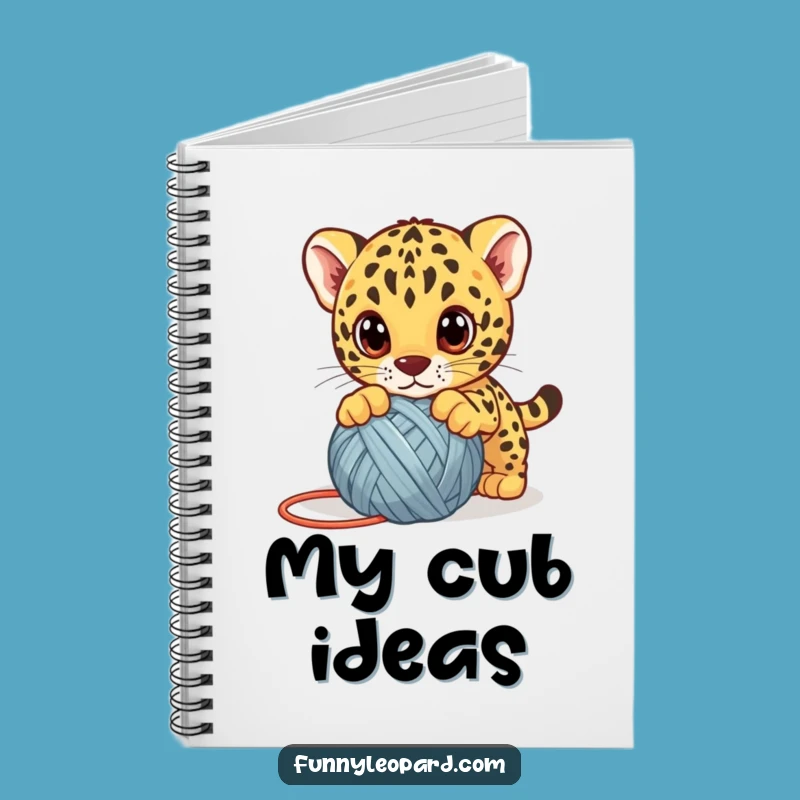 Funny Leopard Cub Yarn Notebook - Jot Down Ideas with Playful Pounces