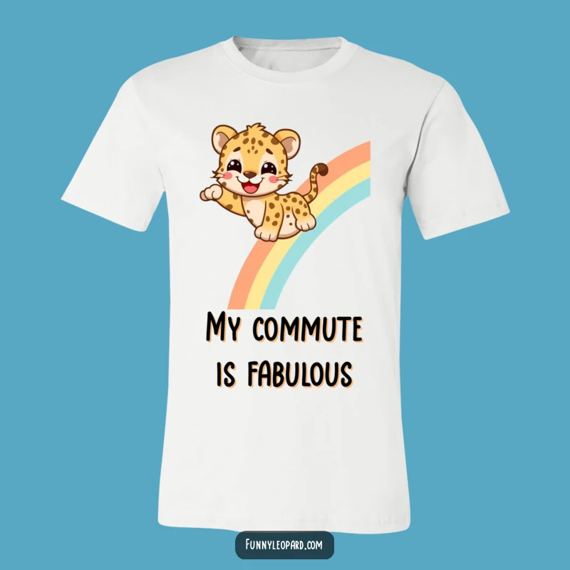 Funny Leopard Rainbow Slide T-Shirt - A Joyful & Cheerful Gift Idea!
