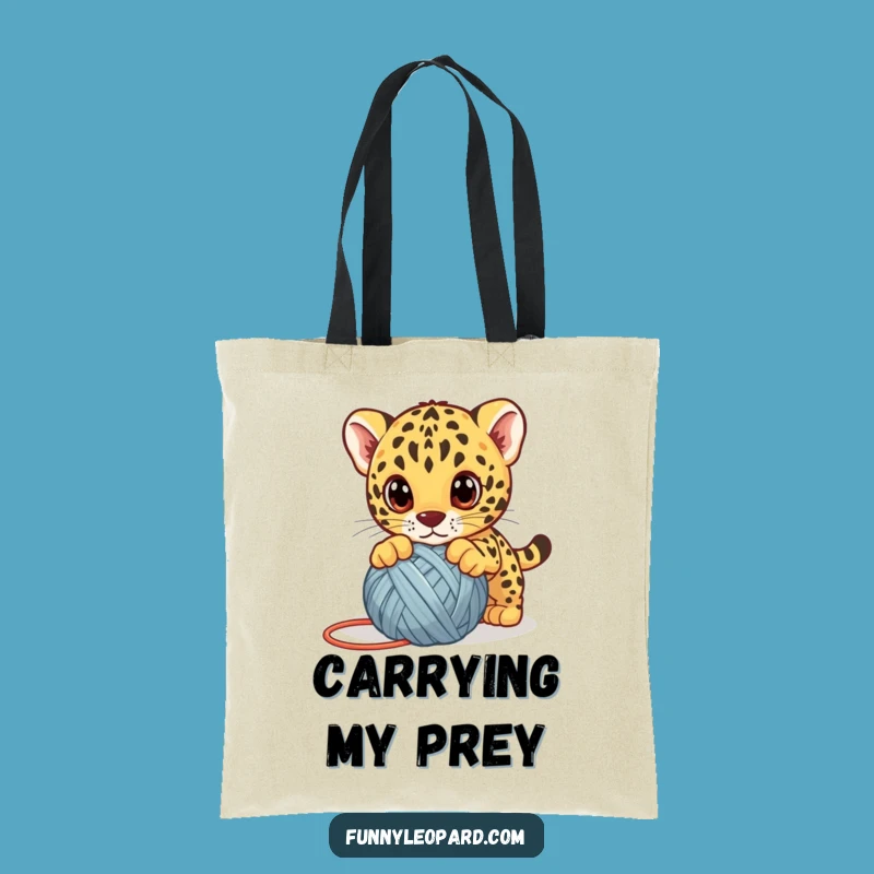 Funny Leopard Cub Yarn Tote Bag - Practical & Adorable Animal Carryall