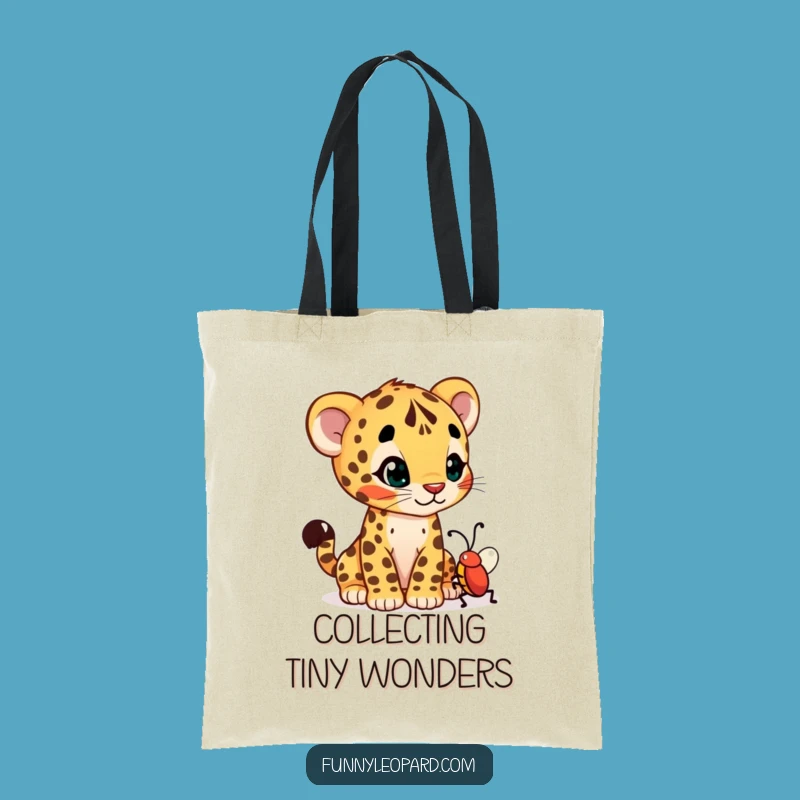 Funny Curious Leopard Cub Tote Bag: Carry Curiosity!