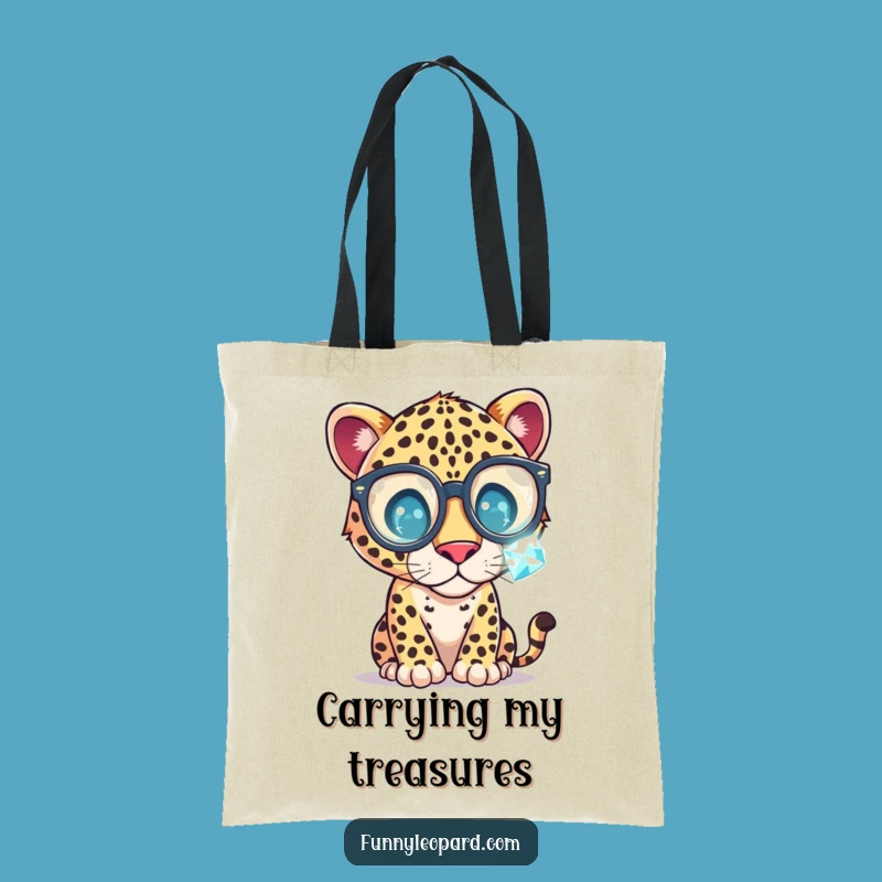Funny Leopard Glasses Tote Bag - Whimsical & Practical Gift!